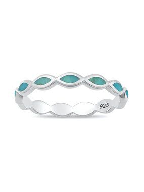 NWT- Genuine Turquoise Sterling Silver (925) Eternity Band